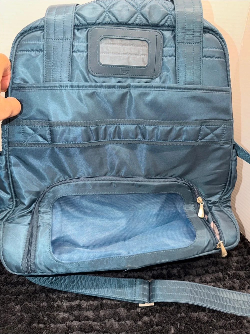 lug Quilted Teal Baby Bag with Multiple Pockets